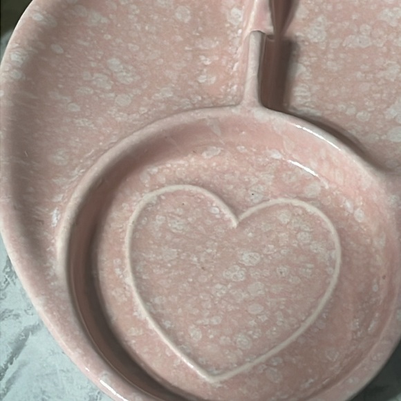 Set of 2 Shawnee USA 411 cup coaster/ ashtrays pink heart and yellow diamond mcm - Picture 9 of 13